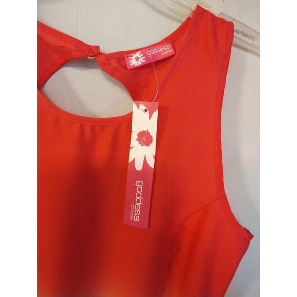 NWT Goddess London Peekaboo Back Ombre Fit & Flair Sleeveless Top Size XS - Picture 5 of 7